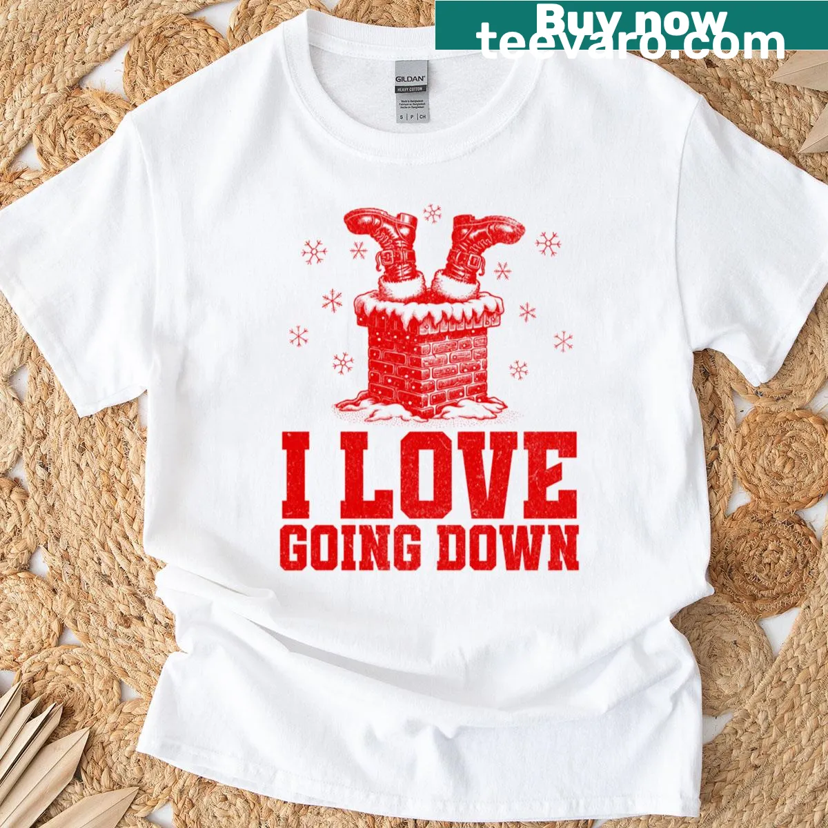 Funny T-shirt with cheeky phrase about going down — on a men's t-shirt
