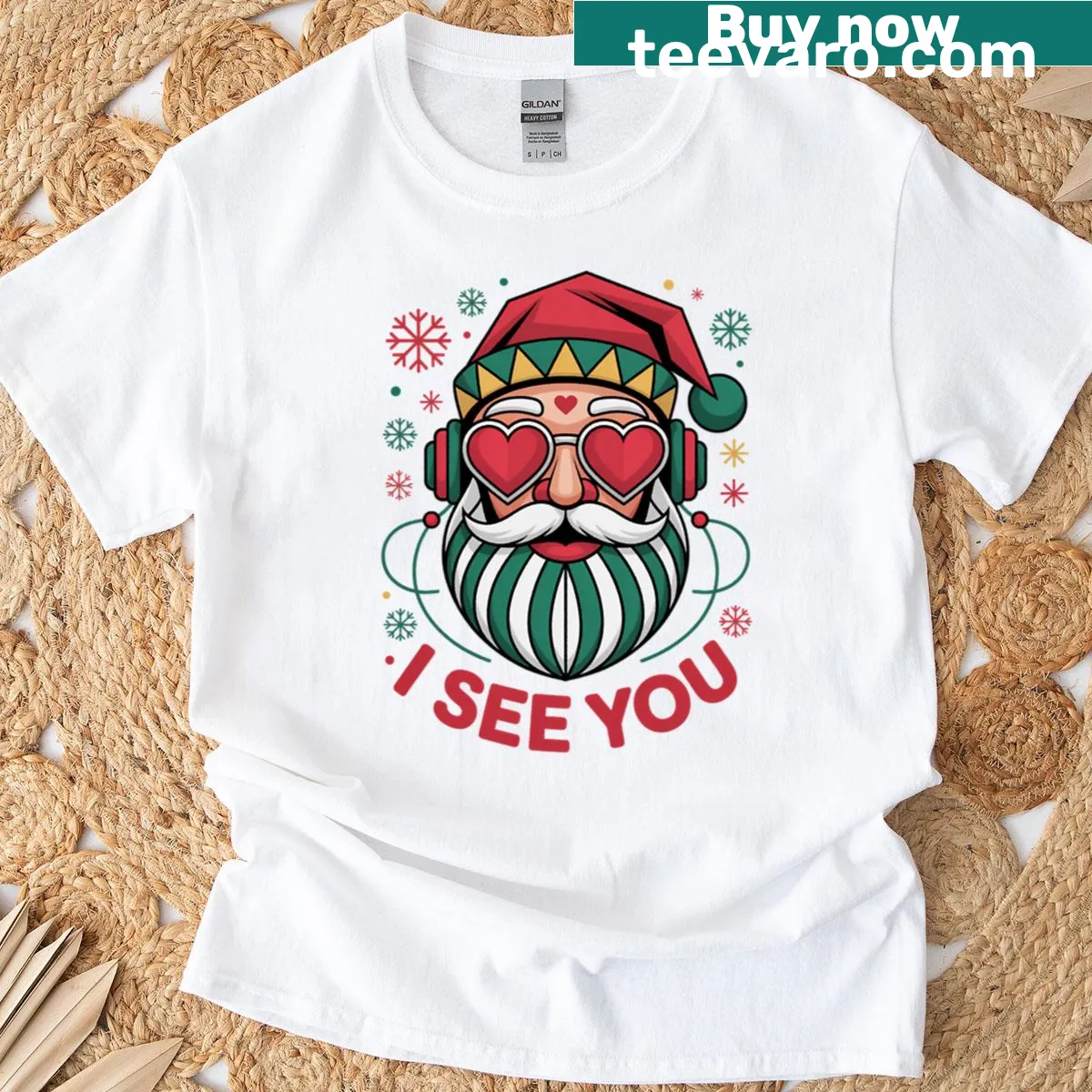 Cool Santa illustration on T-shirt — on a men's t-shirt