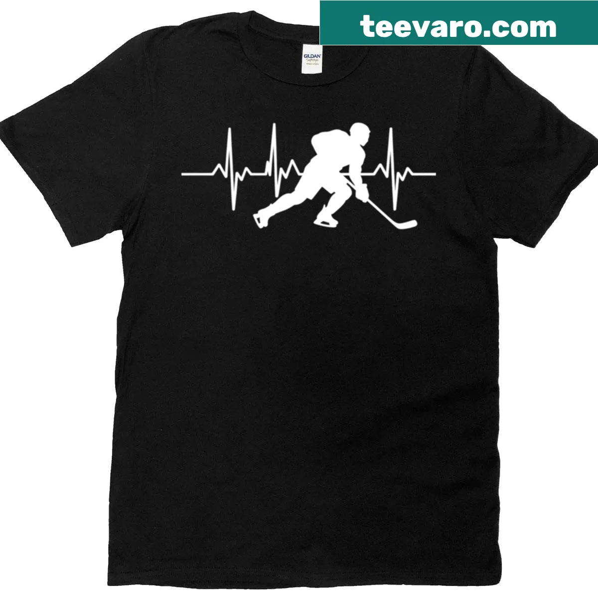 Playful graphic t-shirt celebrating ice hockey for players and fans. — on a men's t-shirt