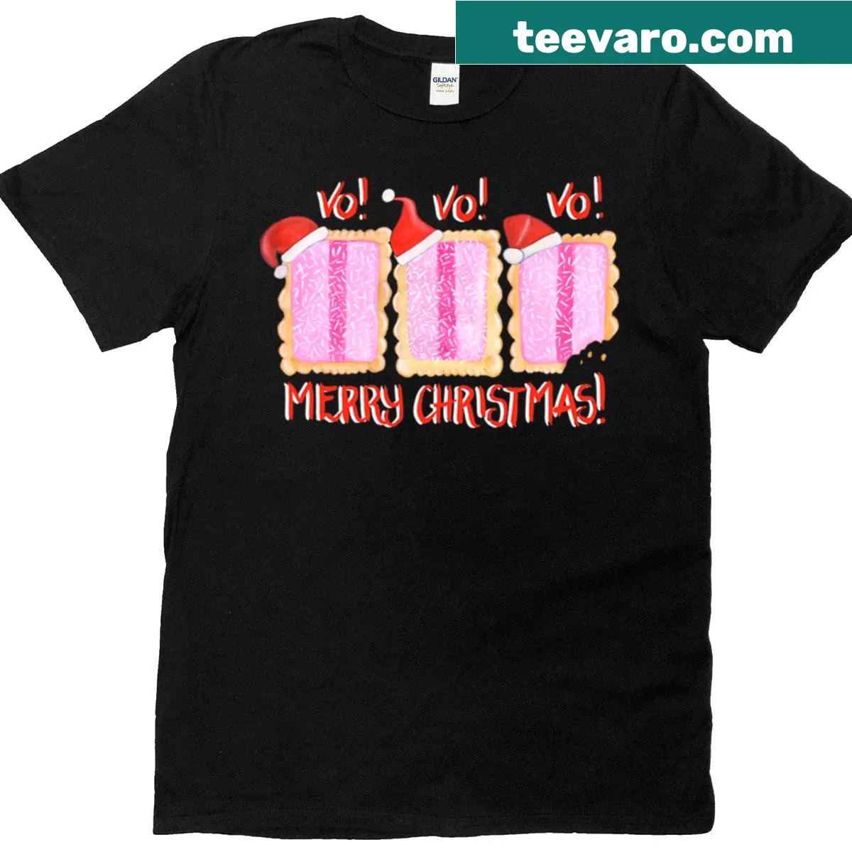 Fun t-shirt with 'Iced Vovo - Vo Vo Vo Merry Christmas' design — on a men's t-shirt