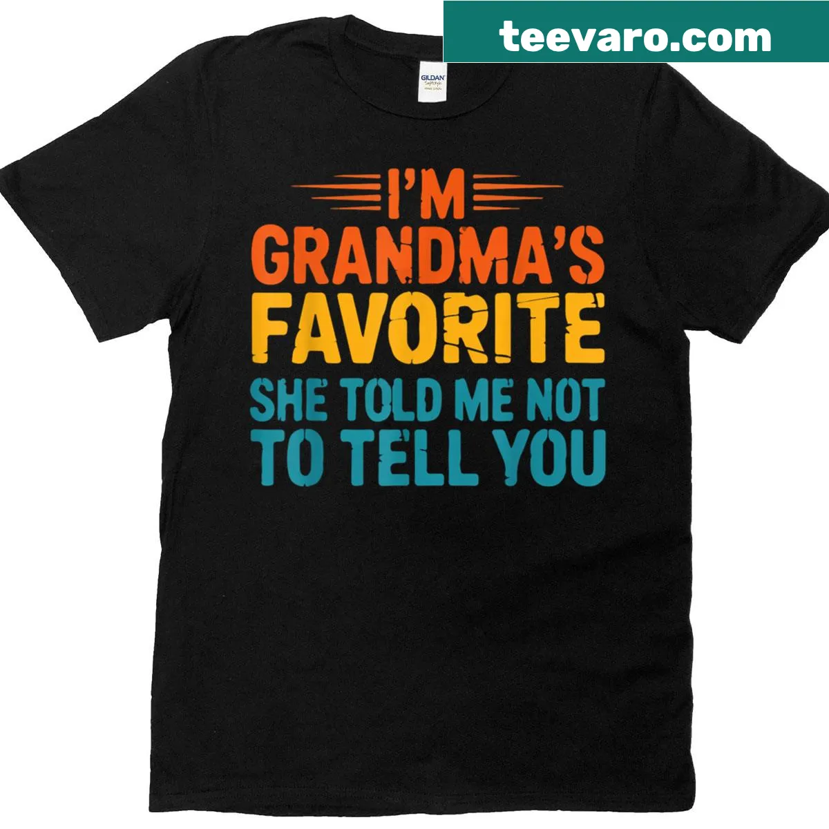 Funny retro t-shirt declaring 'I'm Grandma's Favorite' in bold text — on a men's t-shirt