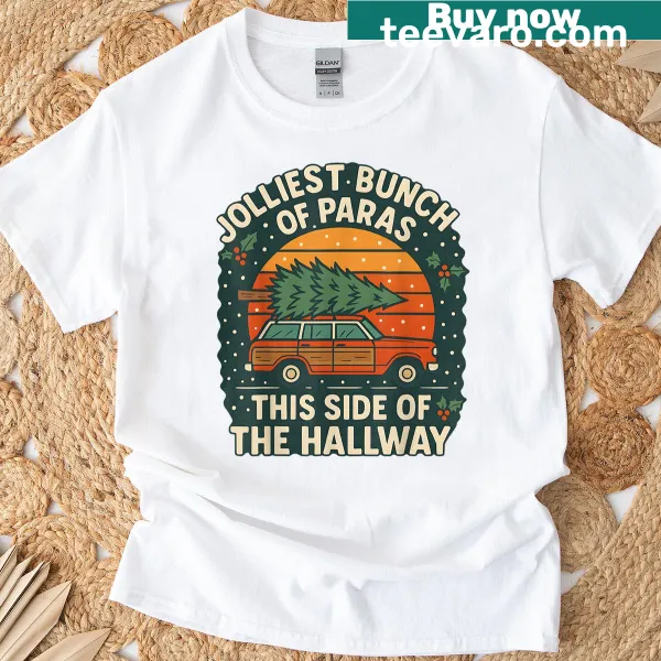 Funny Christmas t-shirt with Jolliest Bunch Of Paras text