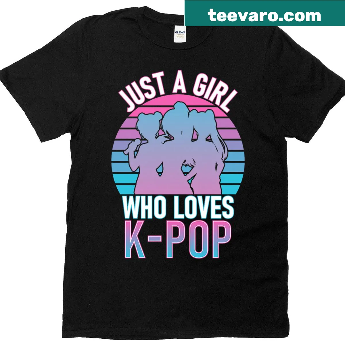 Kawaii silhouette design celebrating K-pop on a T-shirt — on a men's t-shirt