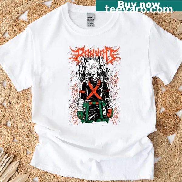 Anime T-shirt featuring Katsuki Bakugo