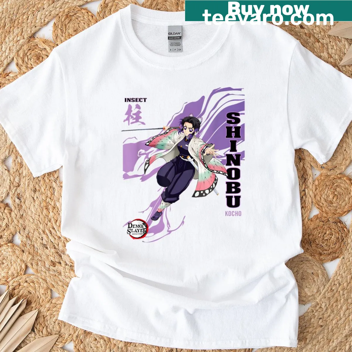 Kimetsu No Yaiba T-shirt featuring iconic anime imagery — on a men's t-shirt