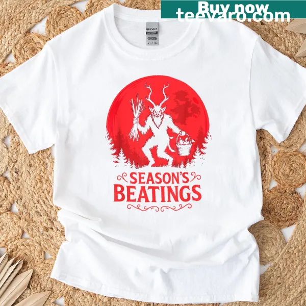 Gothic Christmas t-shirt featuring Krampus and holiday imagery