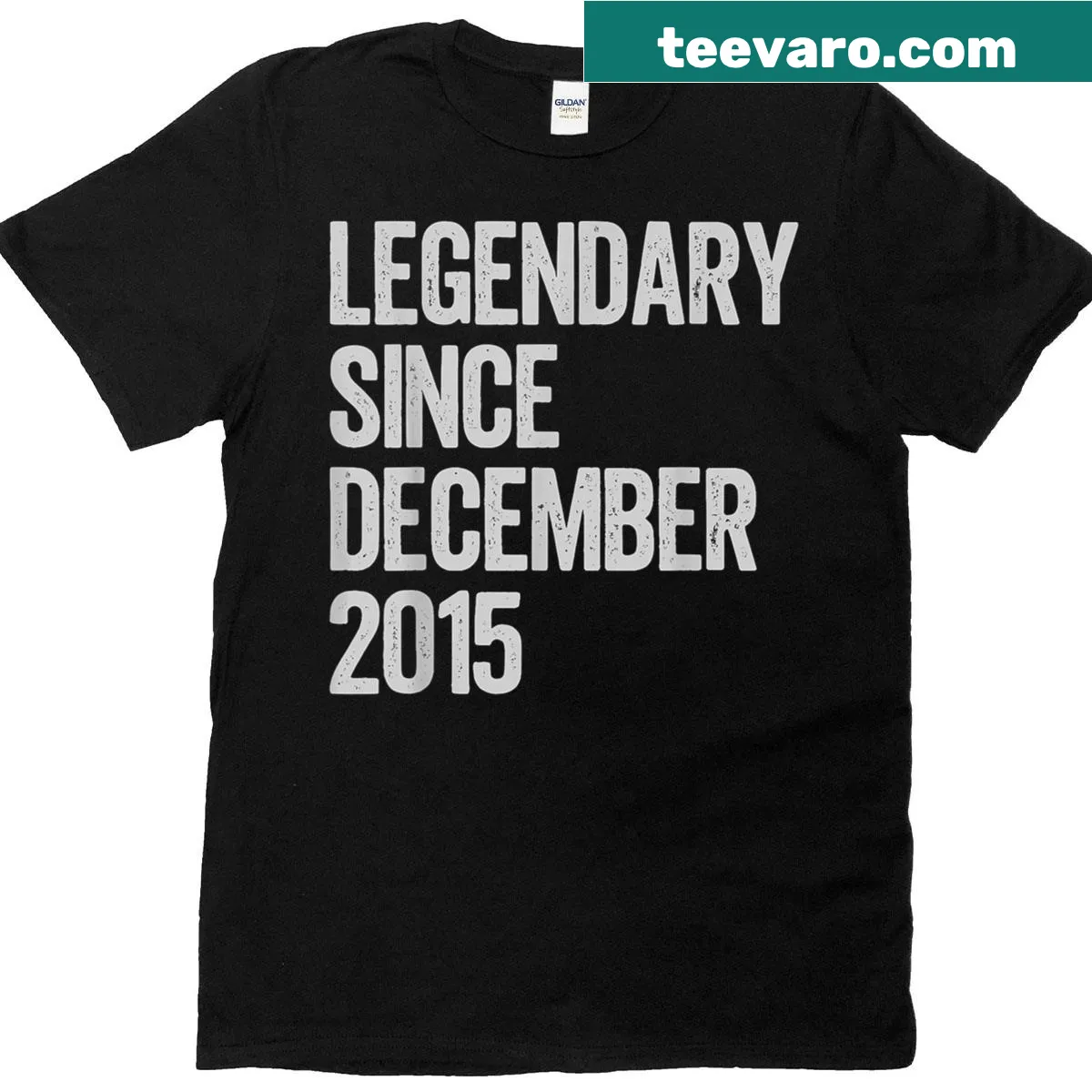 Typography T-shirt celebrating 10th birthday since December 2015. — on a men's t-shirt
