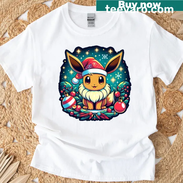 Festive graphic T-shirt celebrating Christmas with playful holiday motifs
