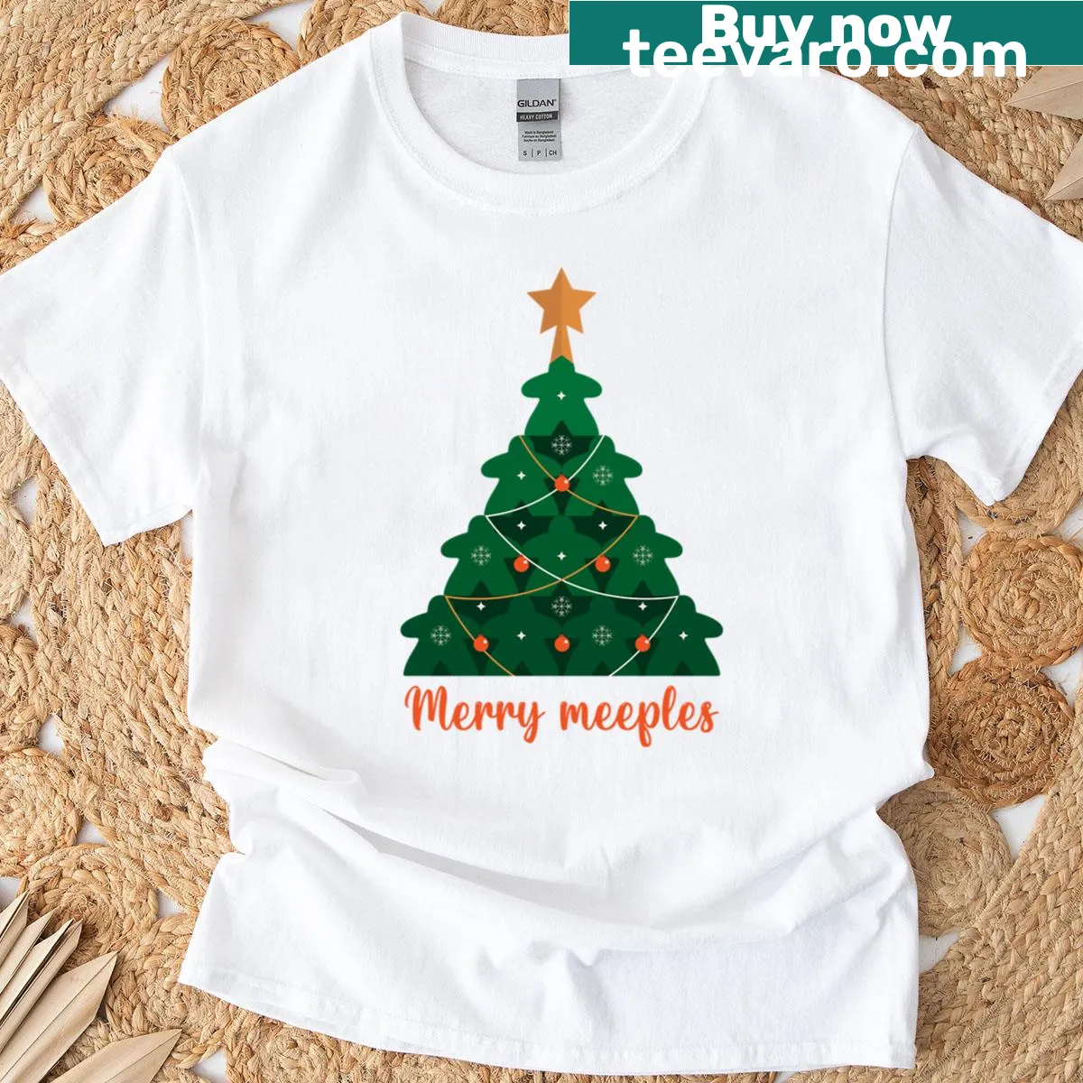 Oversized T-shirt with playful meeple design — on a men's t-shirt