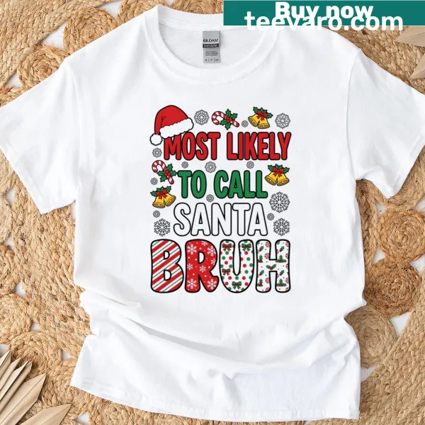 Youthful funny Christmas T-shirt with trendy slang and graphic