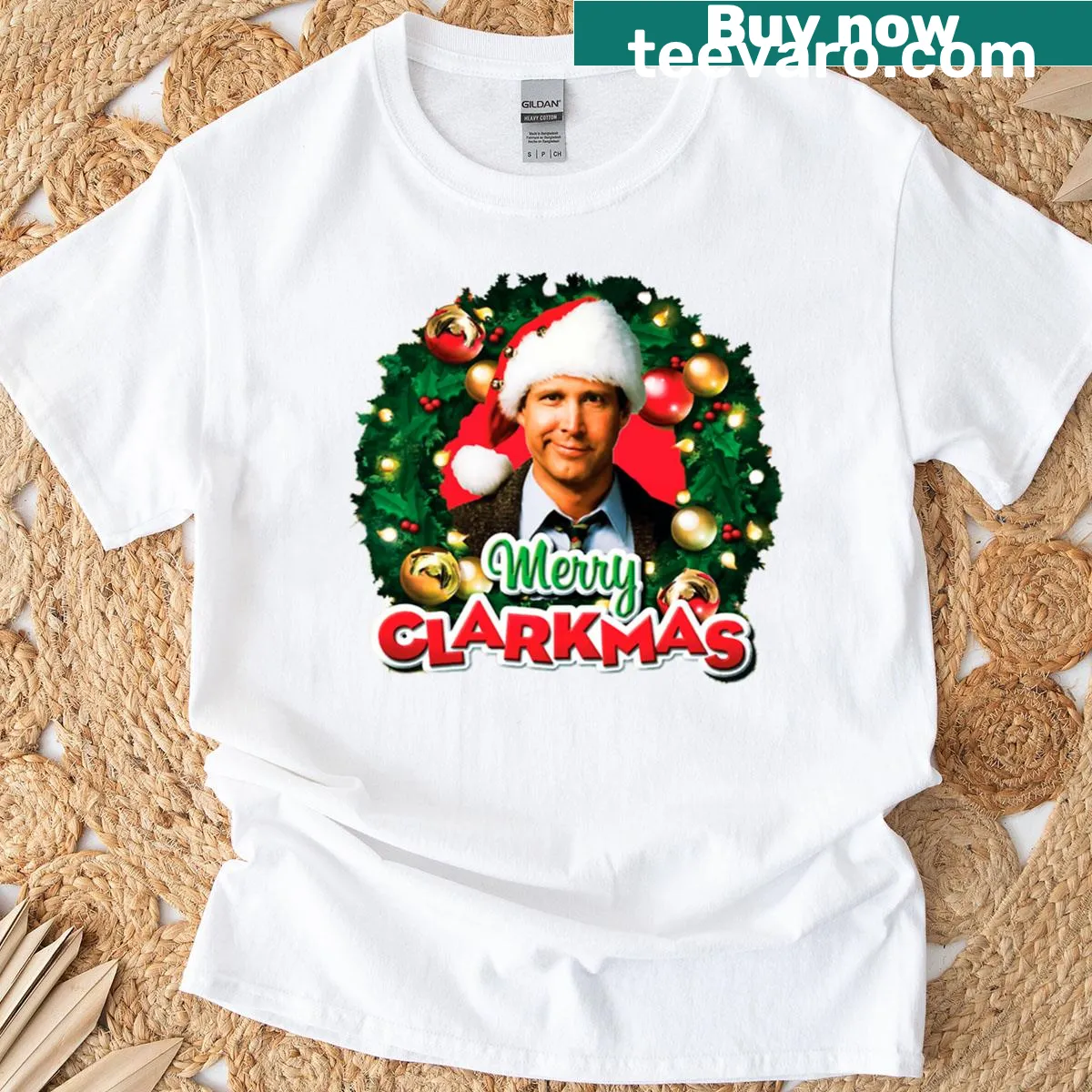 National Lampoon's Christmas Vacation T-shirt featuring Clark Griswold — on a men's t-shirt
