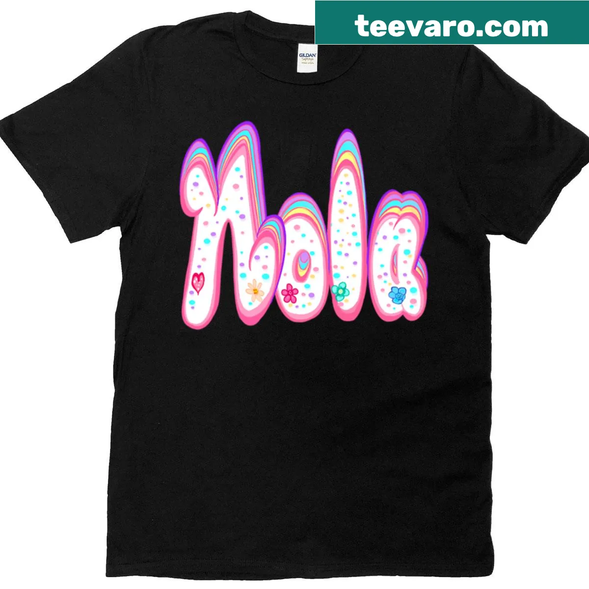 Personalized t-shirt displaying the name Nola in stylish typography. — on a men's t-shirt