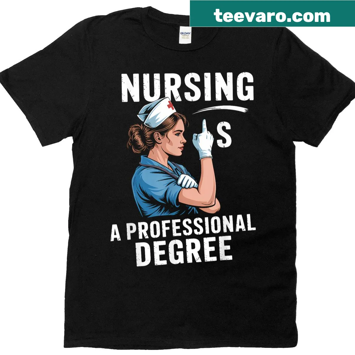 Retro design with funny nursing quote on a t-shirt — on a men's t-shirt