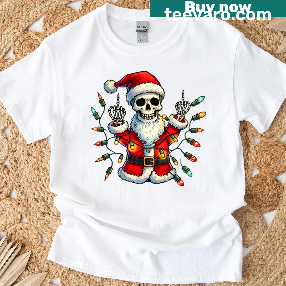 Offensive Christmas t-shirt with funny, inappropriate text — on a men's t-shirt