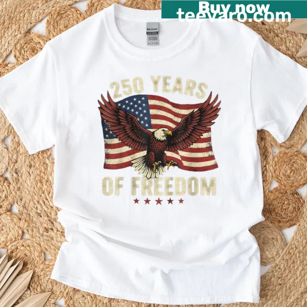 Vintage eagle and USA flag design for 250 years of freedom