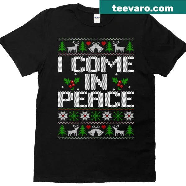 Couple matching Christmas T-shirt with playful text and festive graphics