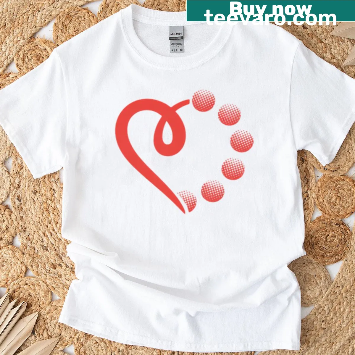 Heart-themed pickleball illustration for Valentine's Day — on a men's t-shirt