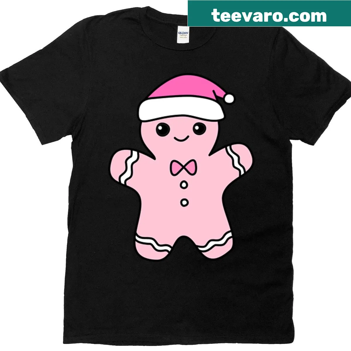 Cute gingerbread girl T-shirt with cartoon design — on a men's t-shirt