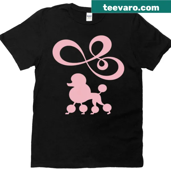 Vintage-style pink poodle graphic on a retro tee