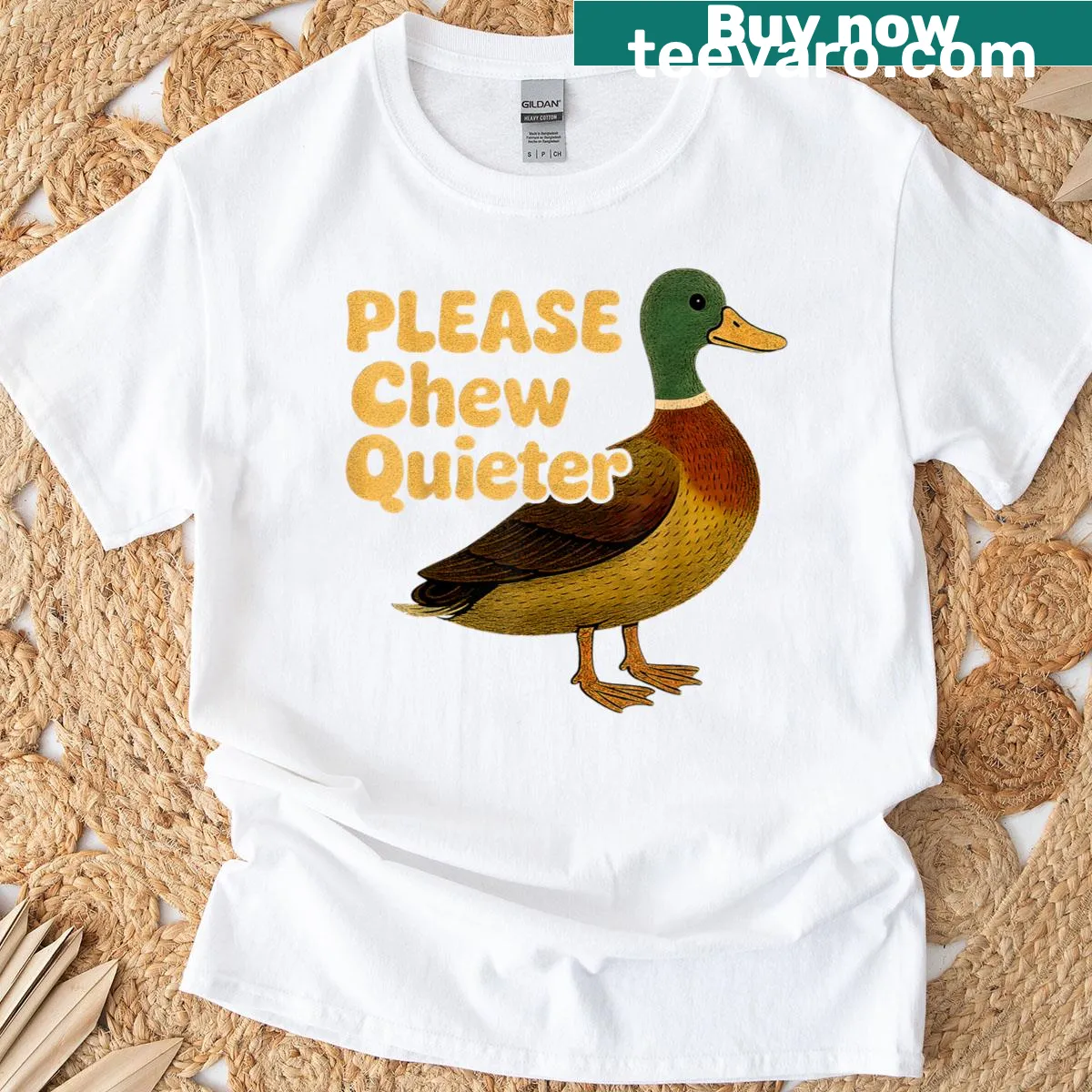Sarcastic quote about ducks on a t-shirt — on a men's t-shirt
