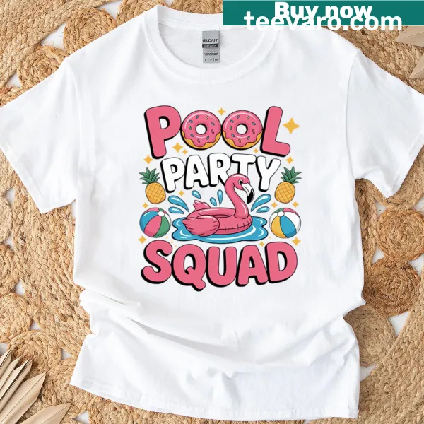 Illustrative pool party theme with inflatable water ball on T-shirt