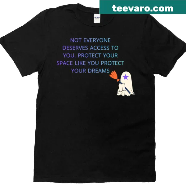 Cute ghost T-shirt with text about boundaries