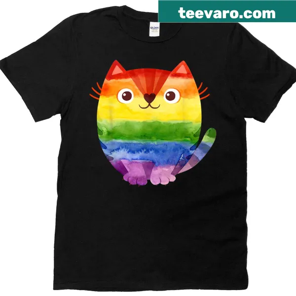 Fun typography design celebrating cats and LGBTQ+ pride
