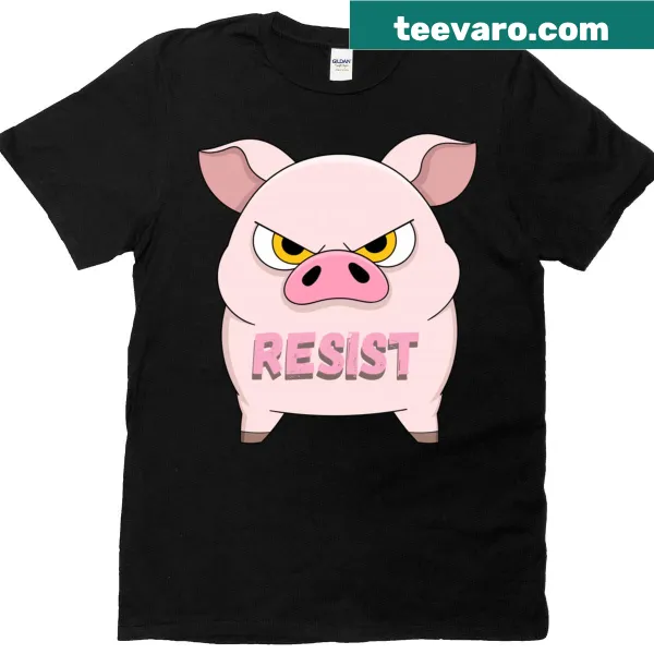 Feminist T-shirt with the Quiet Piggy meme graphic that promotes subtle humor.
