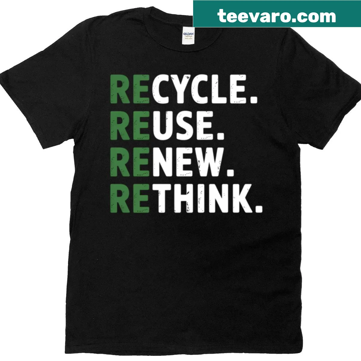Earth Day T-shirt promoting recycling and sustainability — on a men's t-shirt