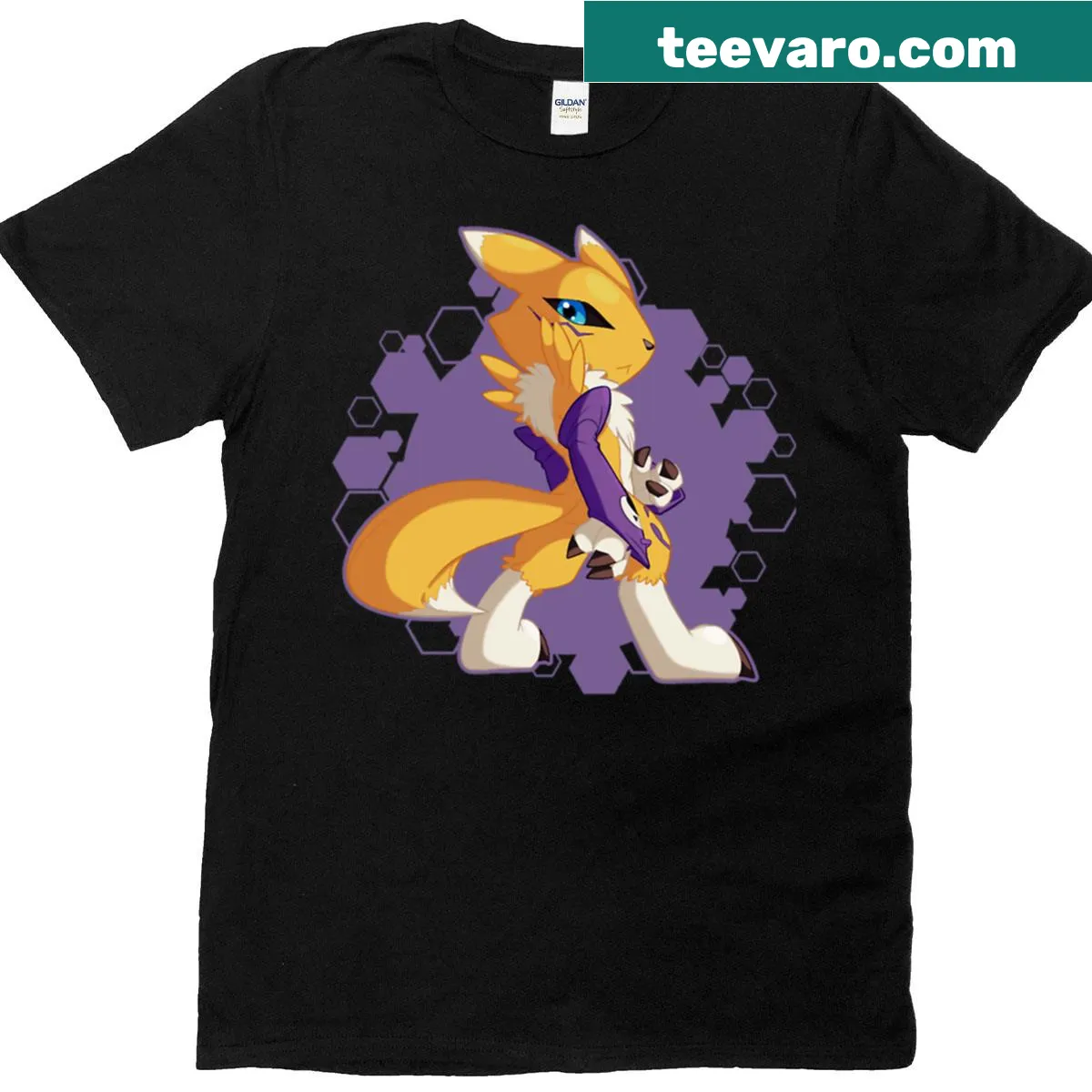 Chibi Renamon graphic on a casual t-shirt — on a men's t-shirt