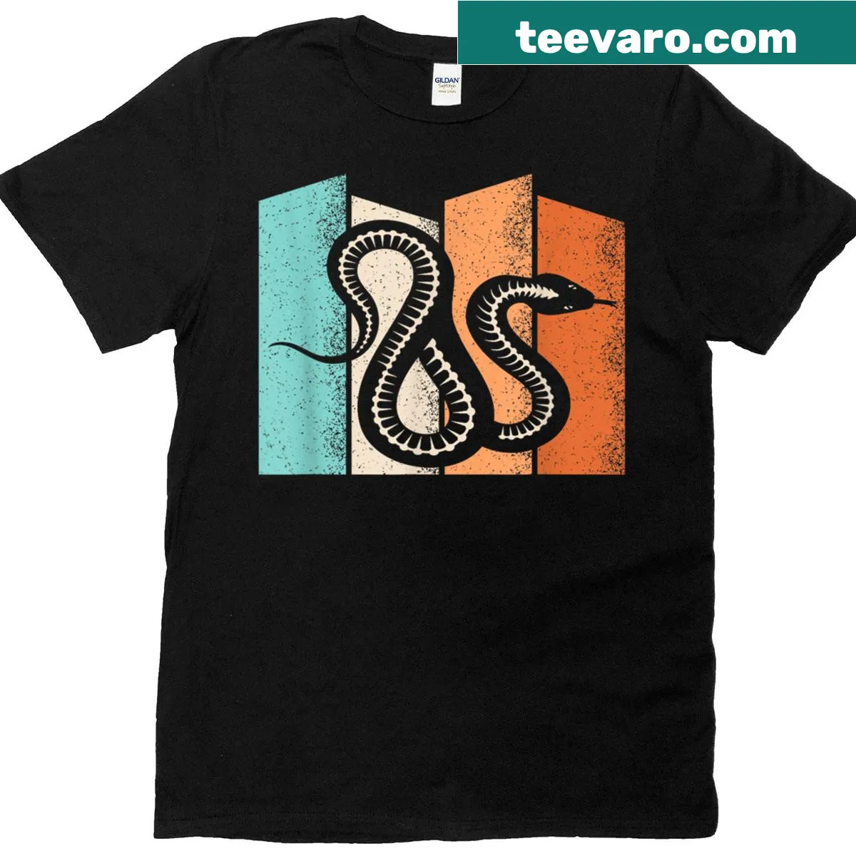 Retro T-shirt featuring a variety of snakes for snake lovers — on a men's t-shirt