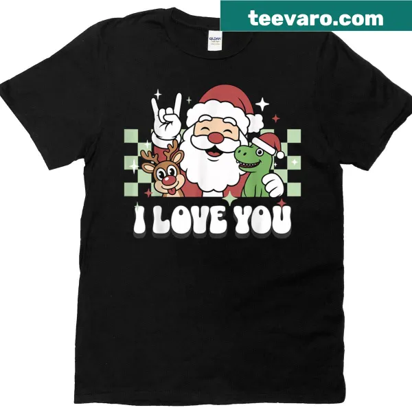 Cute toddler T-shirt with dinosaur dressed as a reindeer for Christmas