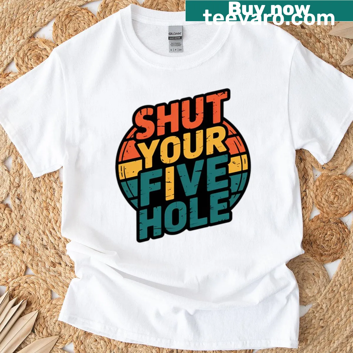 Edgy hockey goalie t-shirt with bold text — on a men's t-shirt