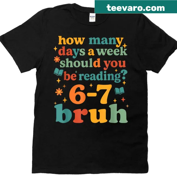 Minimalist t-shirt featuring abstract typography of the numbers six and seven