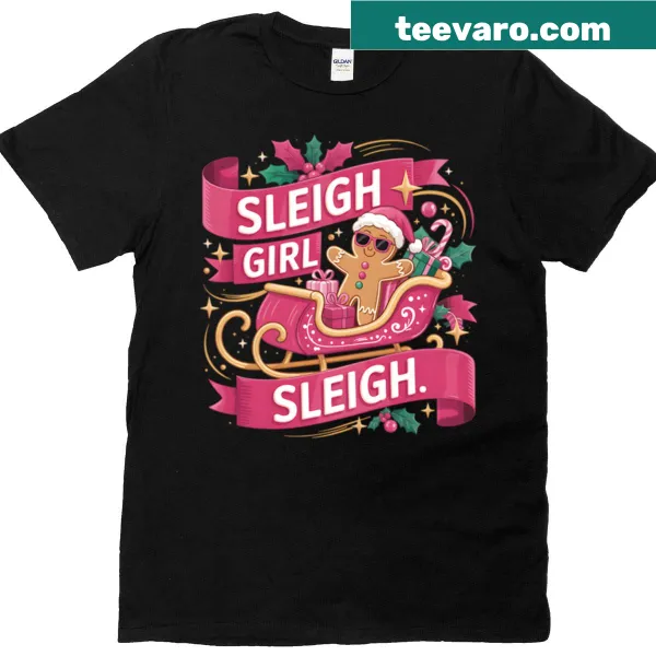 Whimsical Christmas sleigh and gingerbread design for women