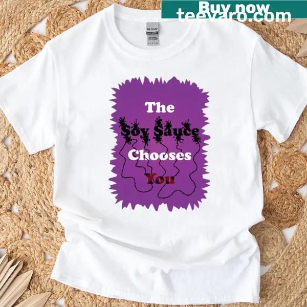 Typographic design with the words 'Soy Sauce' on a T-shirt