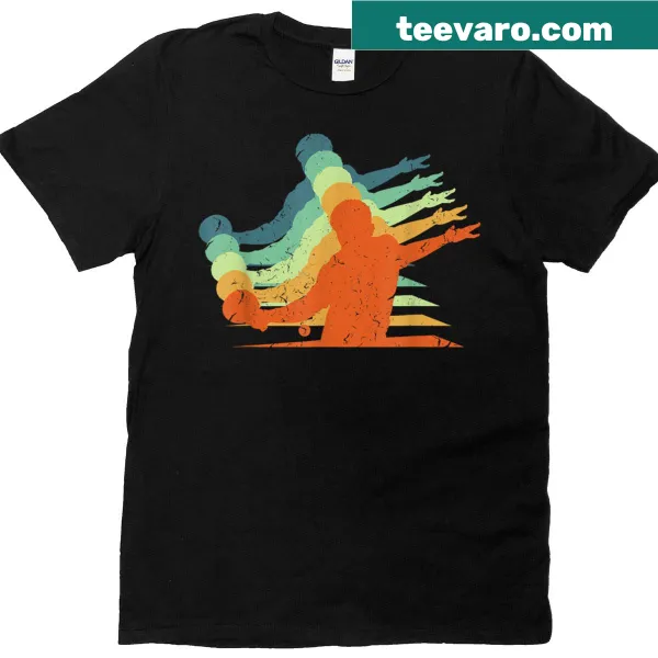 Retro design of table tennis on a vintage-style T-shirt