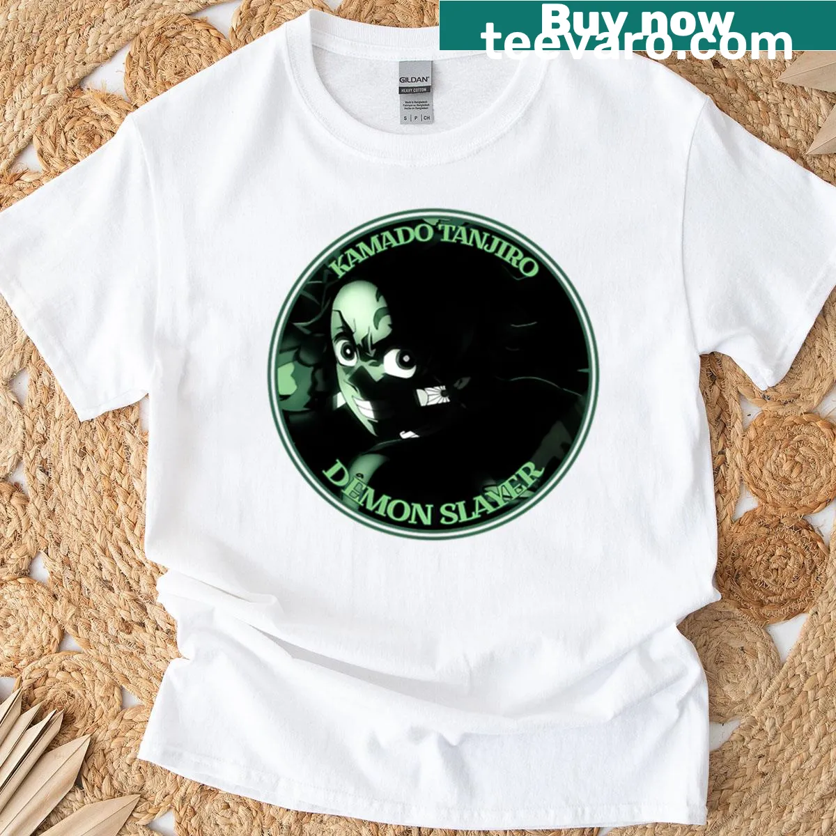 T-shirt featuring Tanjiro Kamado from Demon Slayer — on a men's t-shirt