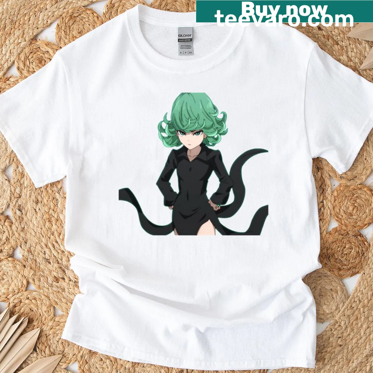 One Punch Man T-shirt featuring Tatsumaki, the psychic hero — on a men's t-shirt