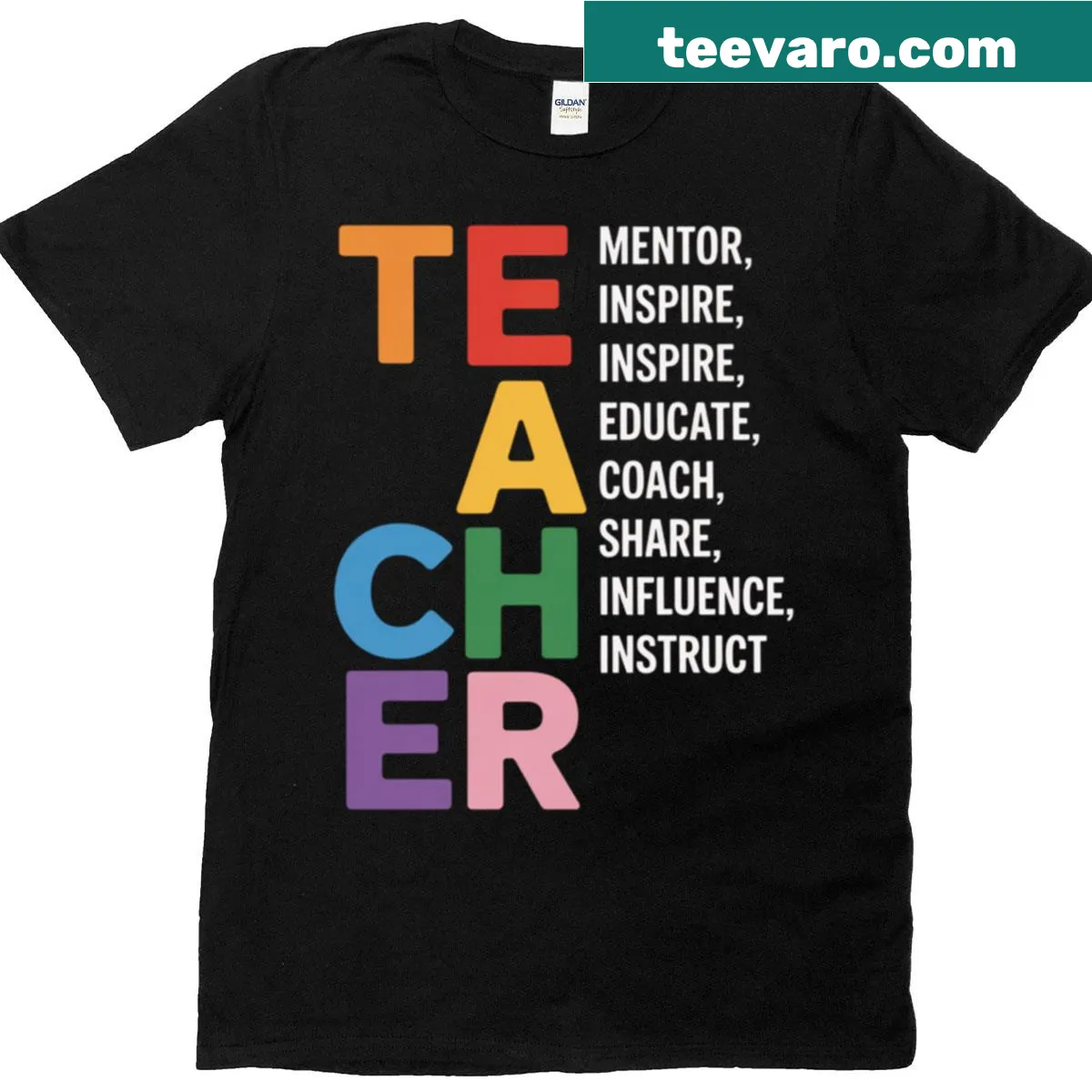 Inspirational T-shirt for teachers celebrating their role in education — on a men's t-shirt