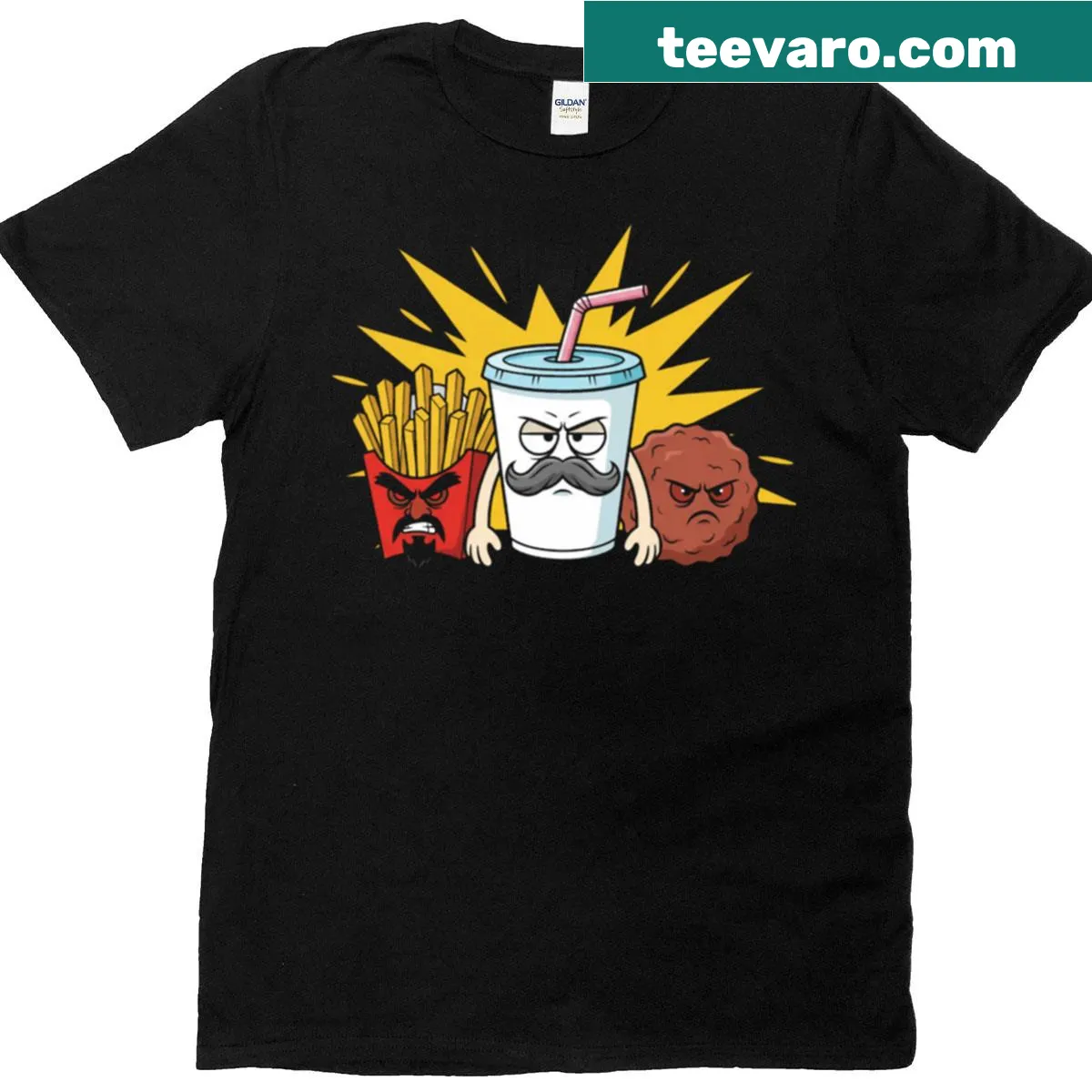 Illustration of a smiling glass of water on a funny teen T-shirt — on a men's t-shirt