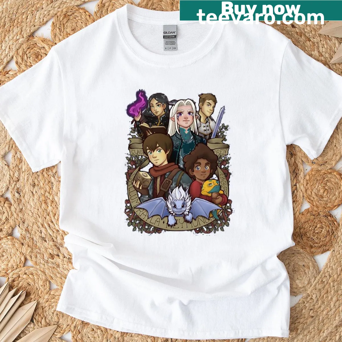 T-shirt featuring Dragon Rayla from The Dragon Prince animated series — on a men's t-shirt