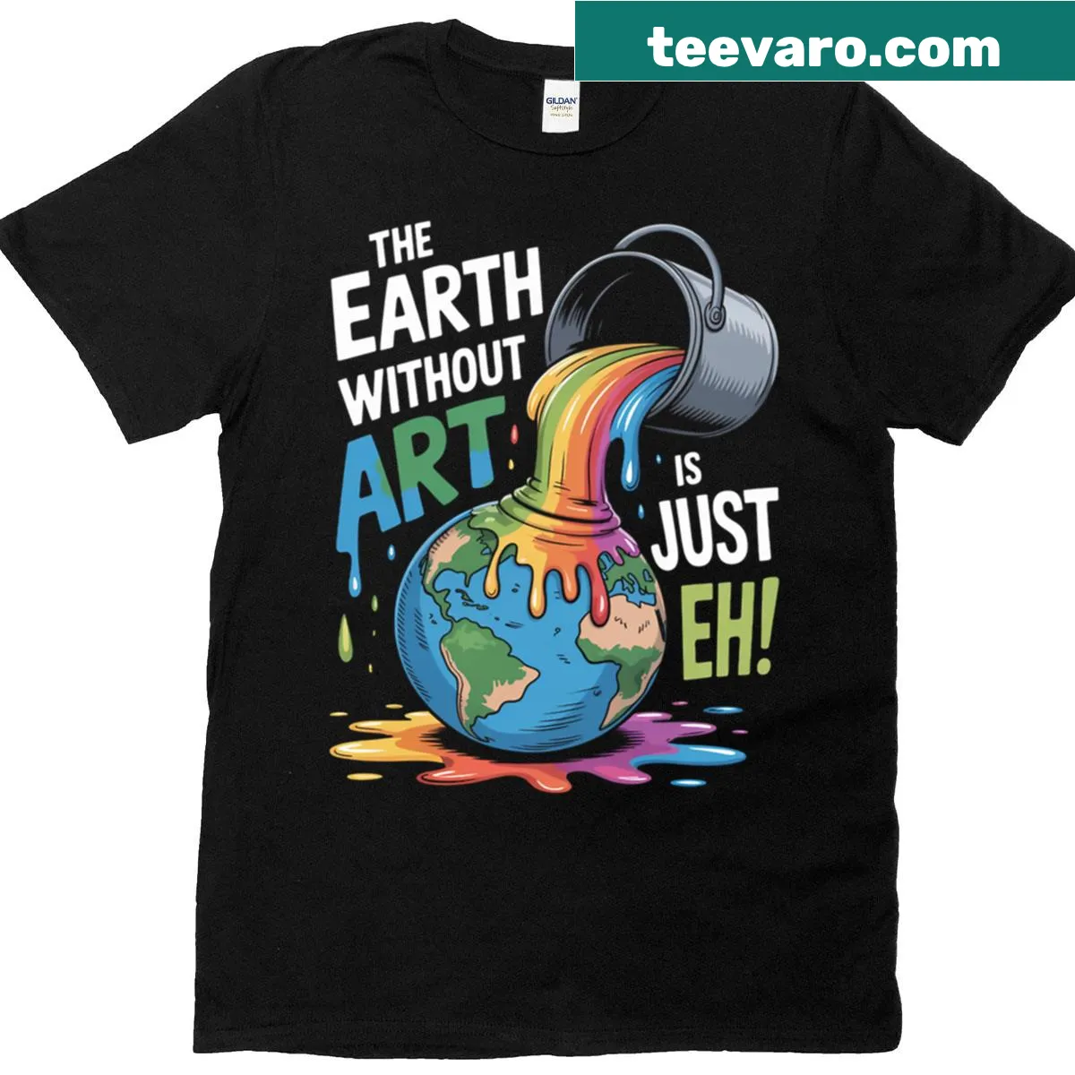Typography t-shirt highlighting the importance of art — on a men's t-shirt