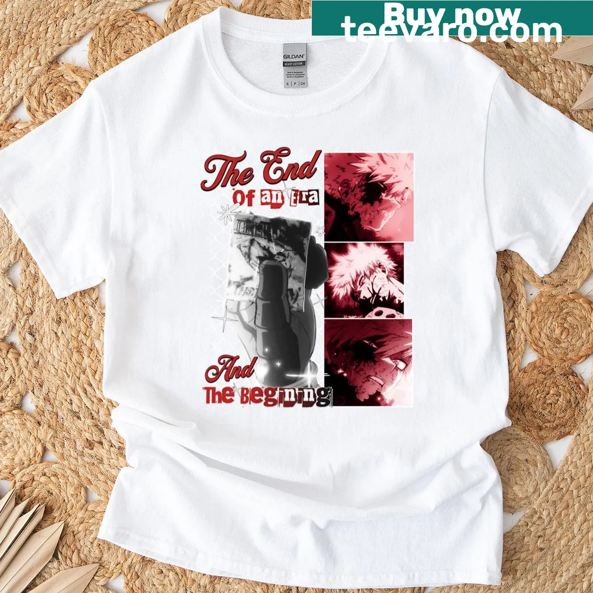 Bakugo graphic t-shirt inspired by My Hero Academia — on a men's t-shirt