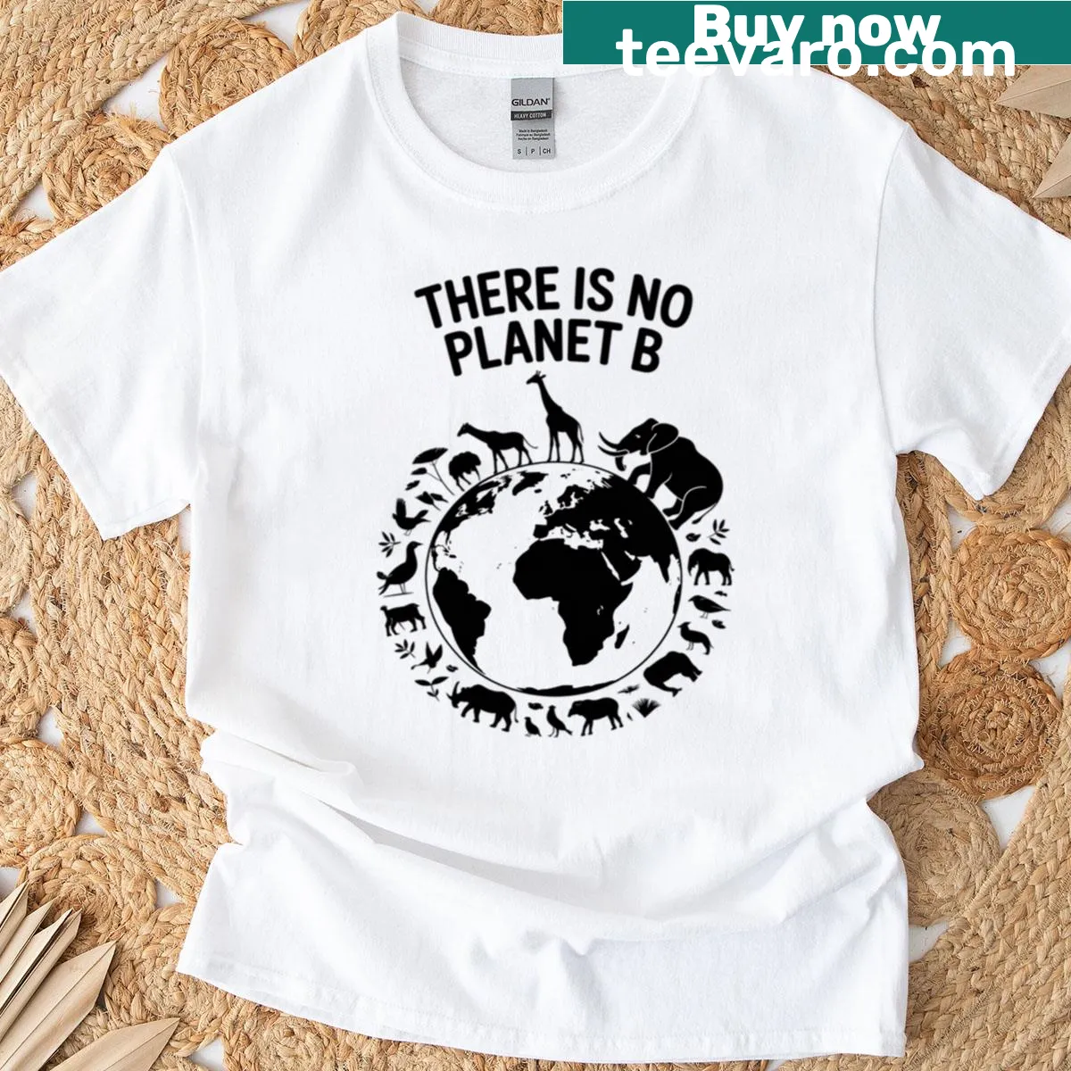 Earth Day T-shirt with environmental message and typography — on a men's t-shirt