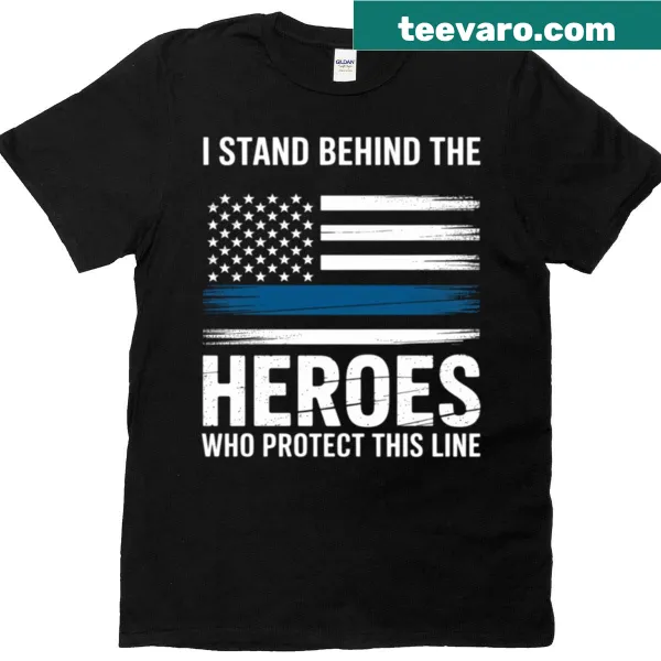 American flag with Thin Blue Line graphic for police support