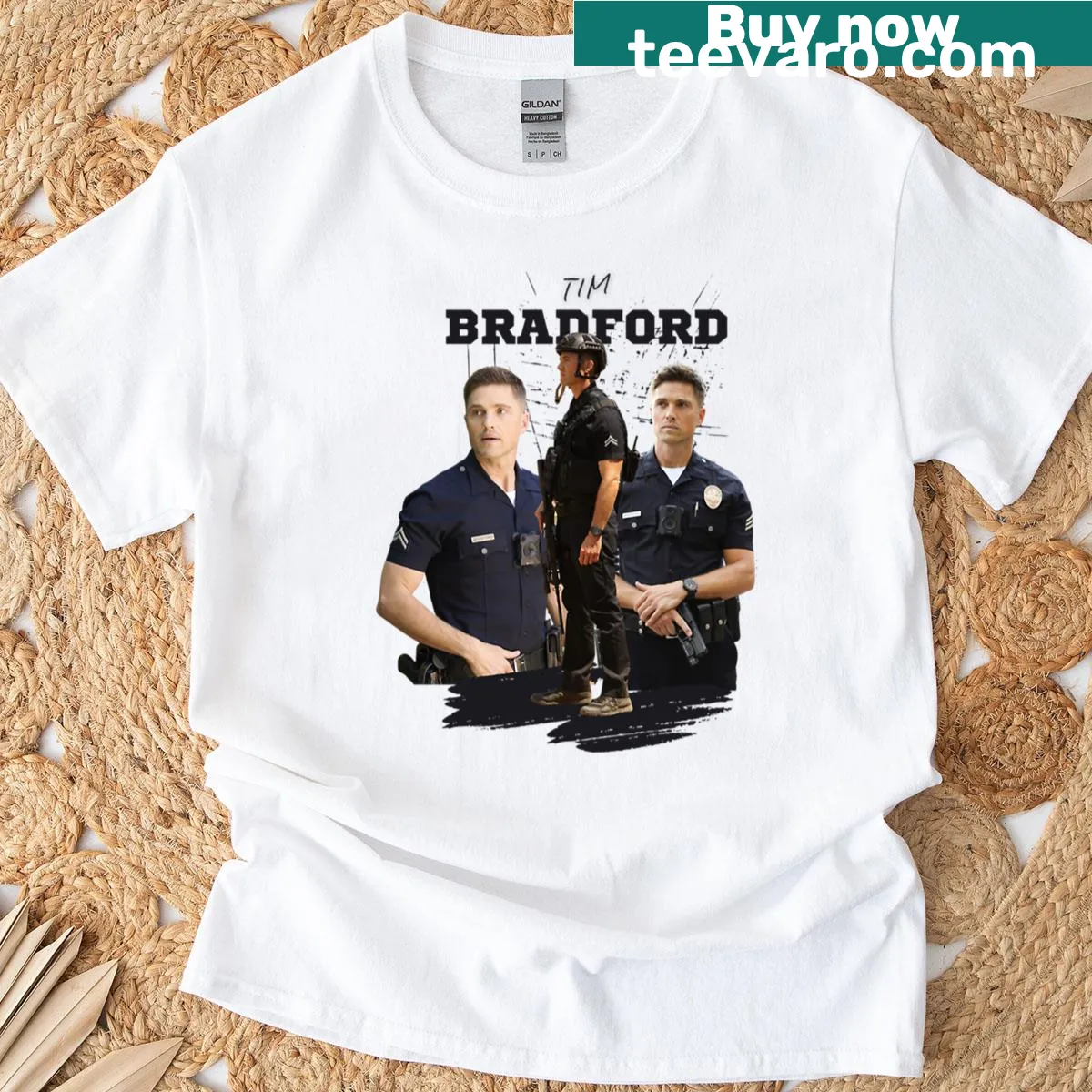T-shirt featuring Tim Bradford and Eric Winter from 'The Rookie' — on a men's t-shirt