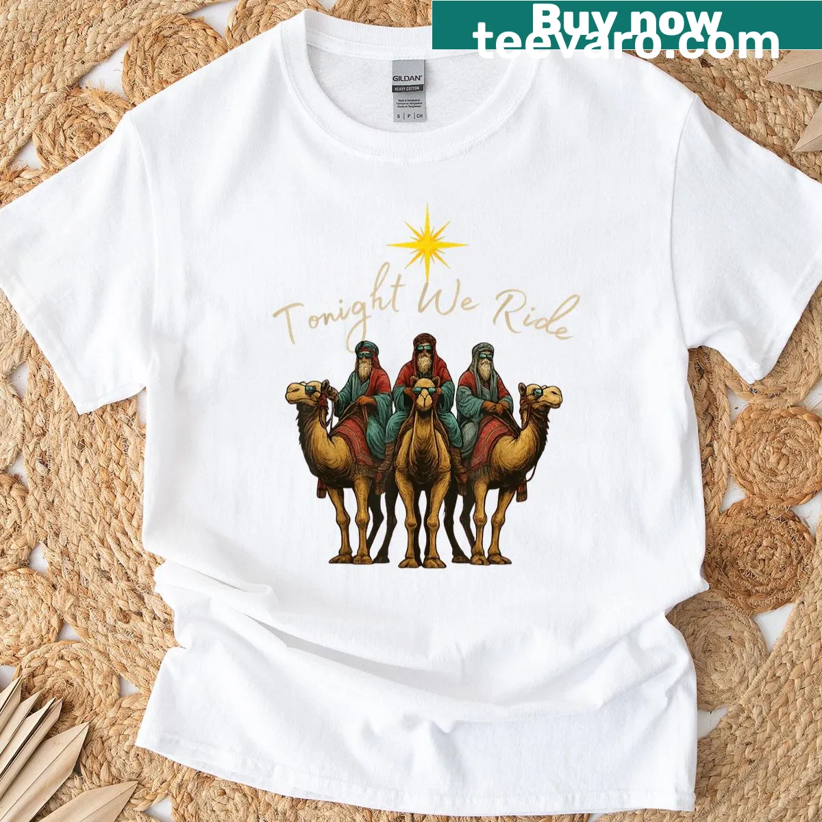 T-shirt depicting the Three Wise Men for Christmas — on a men's t-shirt