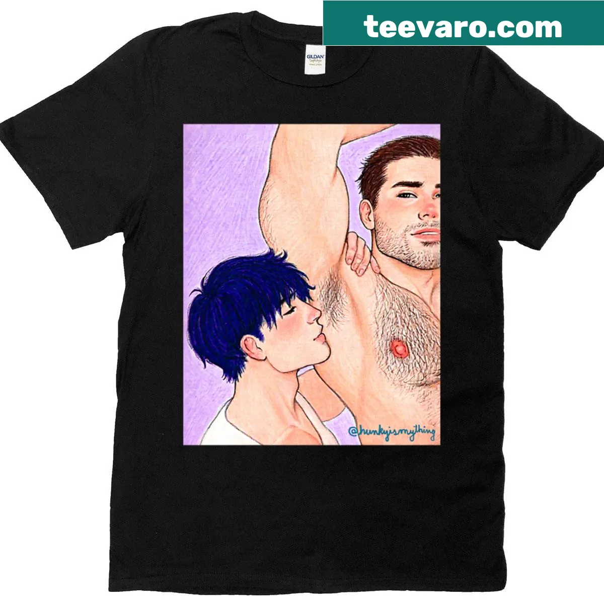 Funny Thanksgiving graphic with the phrase 'Underarm Adoration' on a T-shirt. — on a men's t-shirt