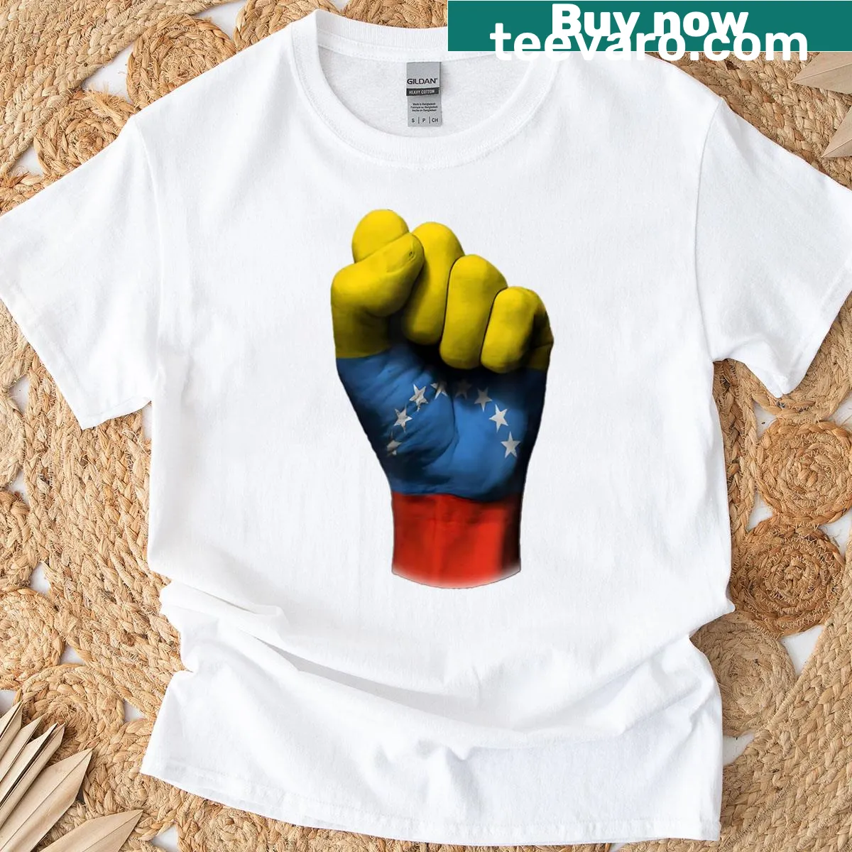 Venezuela flag design on a t-shirt for proud wearers — on a men's t-shirt